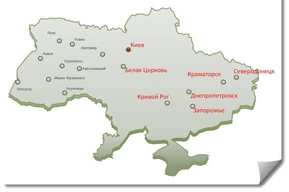 Рисунок 2. География исследования – Центр и Восток